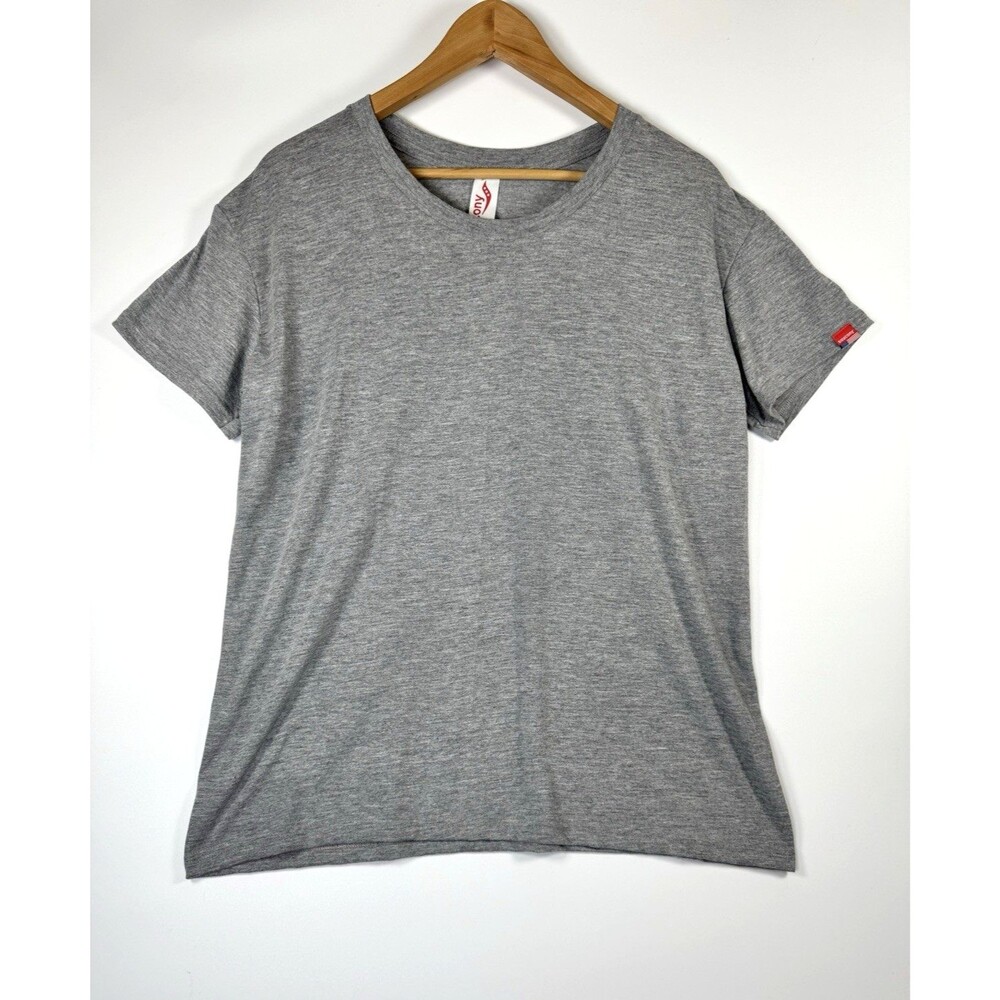 Vintage Y2K Saucony Sport Sciences T Shirt Women XL Gray Made in USA Athletic